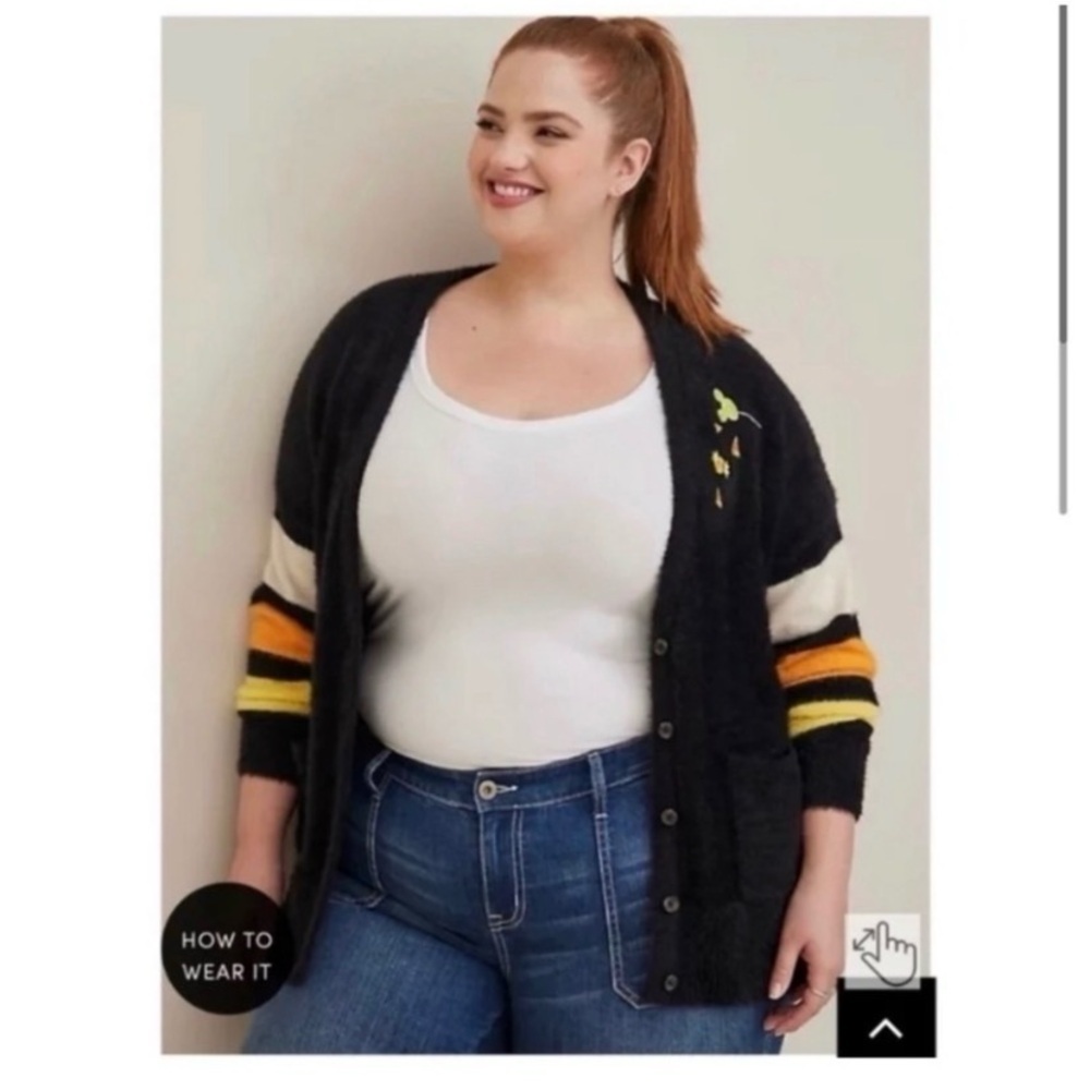 TORRID Disney Halloween Minnie Mouse Cardigan Sweater - Picture 2 of 12
